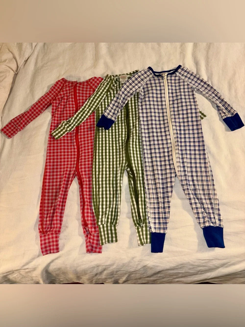 BUNDLE DEAL- Hanna Andersson One-Piece Footless Pajama - Red, Green, Blue